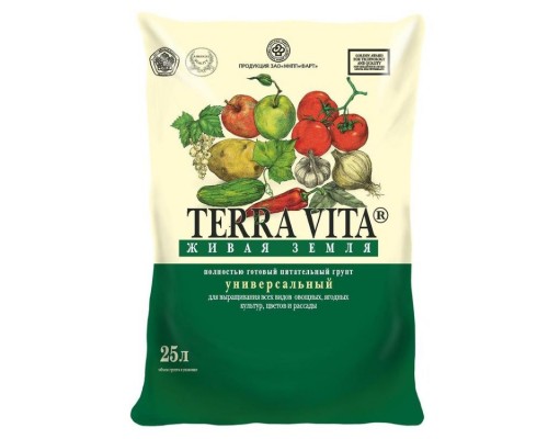 Грунт «Terra Vita (Живая Земля)» для эффективного выращивания овощей и цветов, 25 л