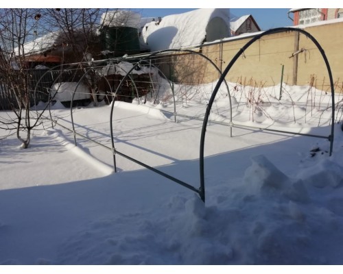 Стальная теплица Даяс «Снежная» длиной 6 метра с комбо-набором